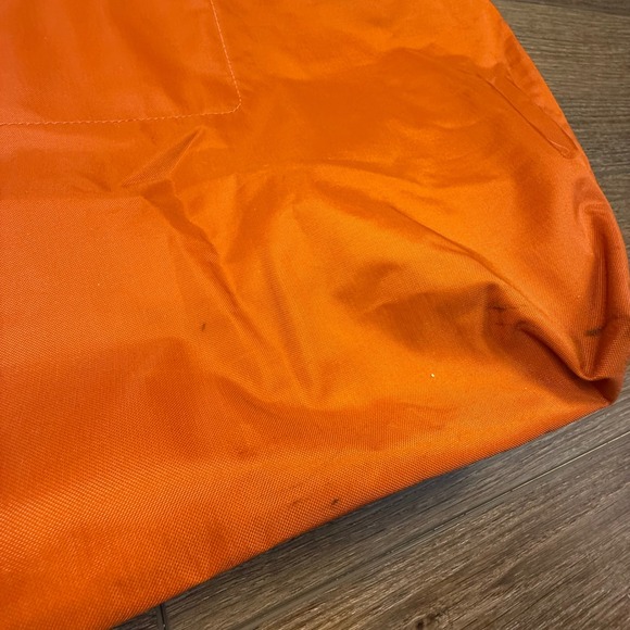 Longchamp Le Pliage Large Travel Weekender Tote Orange Leather Fair Condition - Picture 4 of 16